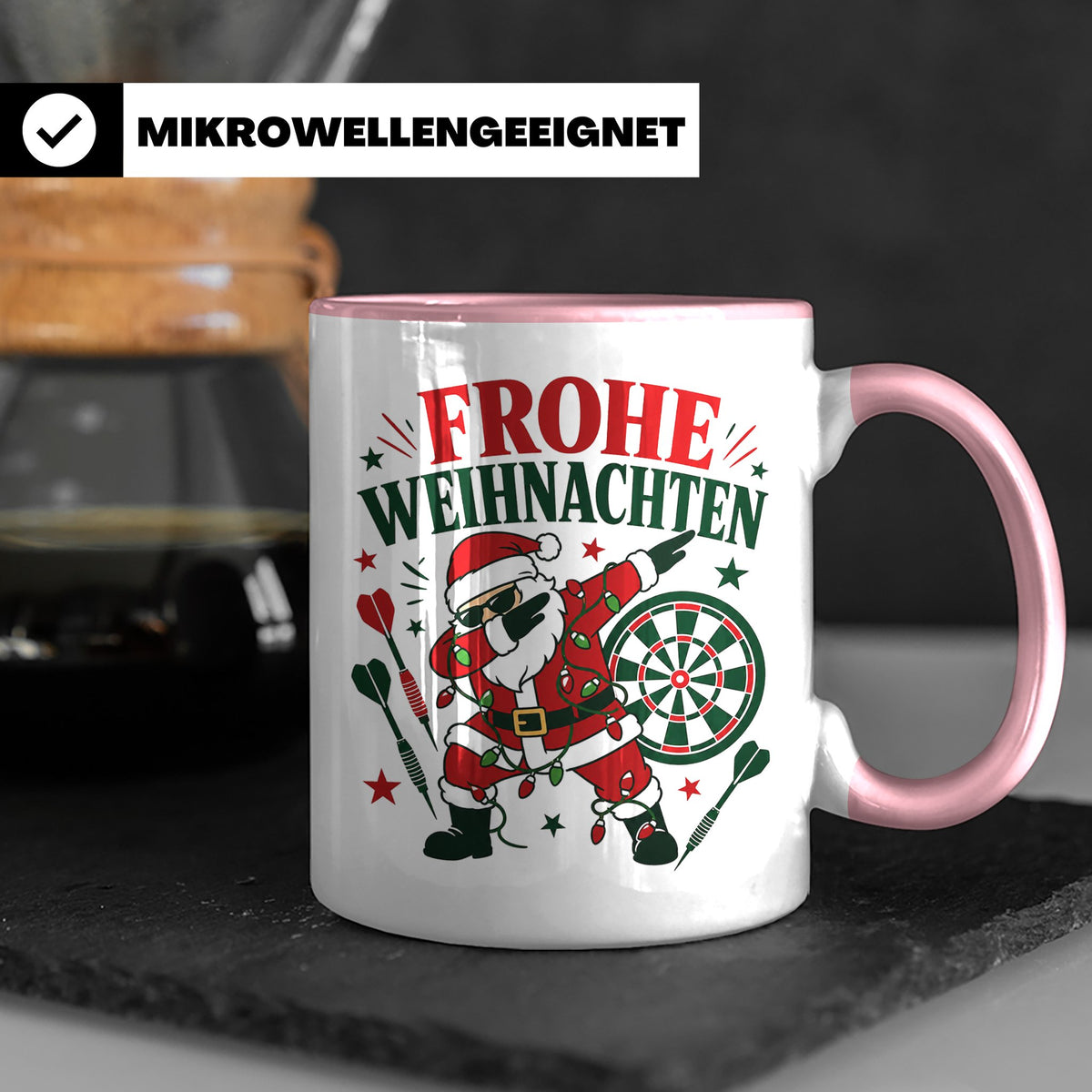 Darts Weihnachten Tasse Frohe Weihnachten tanzender Weihnach – Rosa [farbe:rosa]