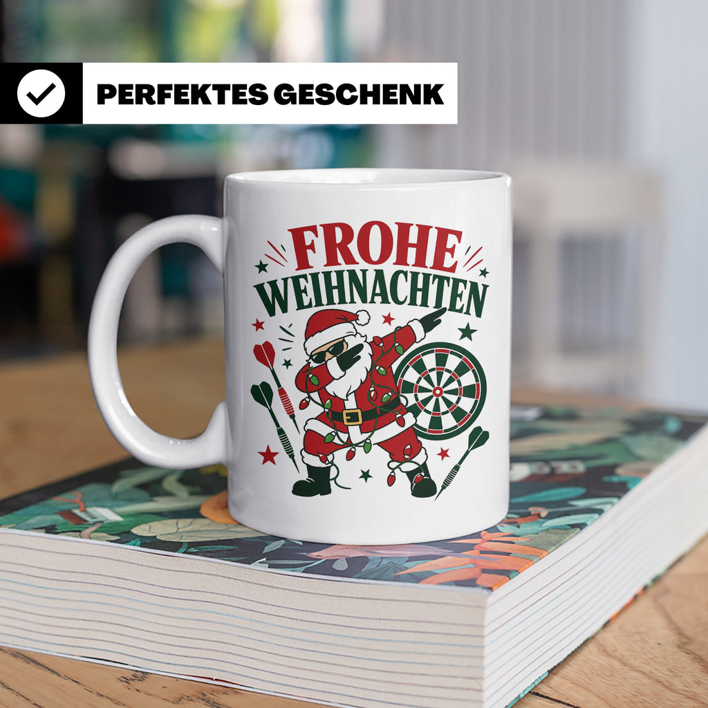 Darts Weihnachten Tasse Frohe Weihnachten tanzender Weihnach – Weiß [farbe:weiß]