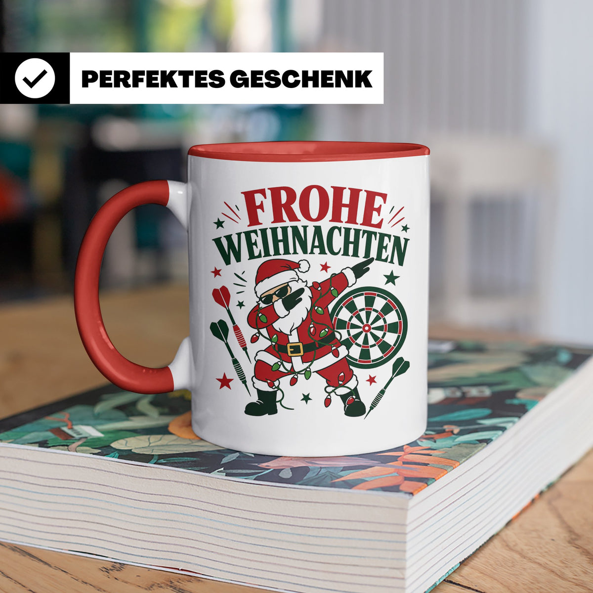 Darts Weihnachten Tasse Frohe Weihnachten tanzender Weihnach – Rot [farbe:rot]