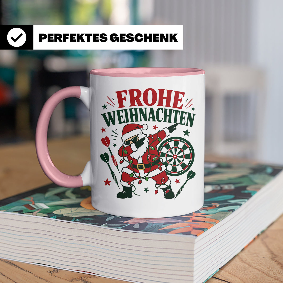 Darts Weihnachten Tasse Frohe Weihnachten tanzender Weihnach – Rosa [farbe:rosa]