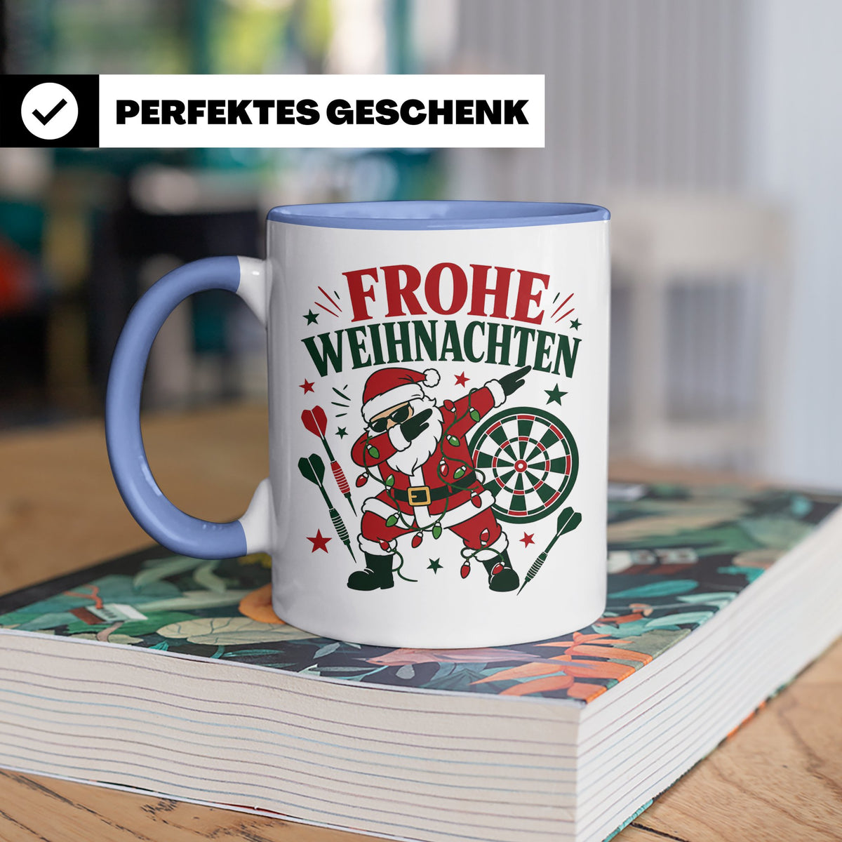 Darts Weihnachten Tasse Frohe Weihnachten tanzender Weihnach – Blau [farbe:blau]