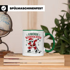 Eishockey Weihnachten Tasse Frohe Weihnachten tanzender Weih – Grün [farbe:grün]