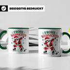 Eishockey Weihnachten Tasse Frohe Weihnachten tanzender Weih – Grün [farbe:grün]