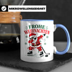 Eishockey Weihnachten Tasse Frohe Weihnachten tanzender Weih – Blau [farbe:blau]
