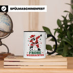 Fußball Weihnachten Tasse Frohe Weihnachten tanzender Weihna – Schwarz [farbe:schwarz]
