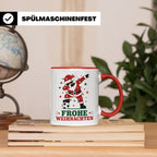 Fußball Weihnachten Tasse Frohe Weihnachten tanzender Weihna – Rot [farbe:rot]