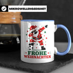 Fußball Weihnachten Tasse Frohe Weihnachten tanzender Weihna – Blau [farbe:blau]