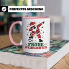 Fußball Weihnachten Tasse Frohe Weihnachten tanzender Weihna – Rosa [farbe:rosa]