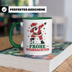 Fußball Weihnachten Tasse Frohe Weihnachten tanzender Weihna – Grün [farbe:grün]