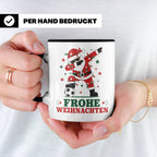 Fußball Weihnachten Tasse Frohe Weihnachten tanzender Weihna – Schwarz [farbe:schwarz]