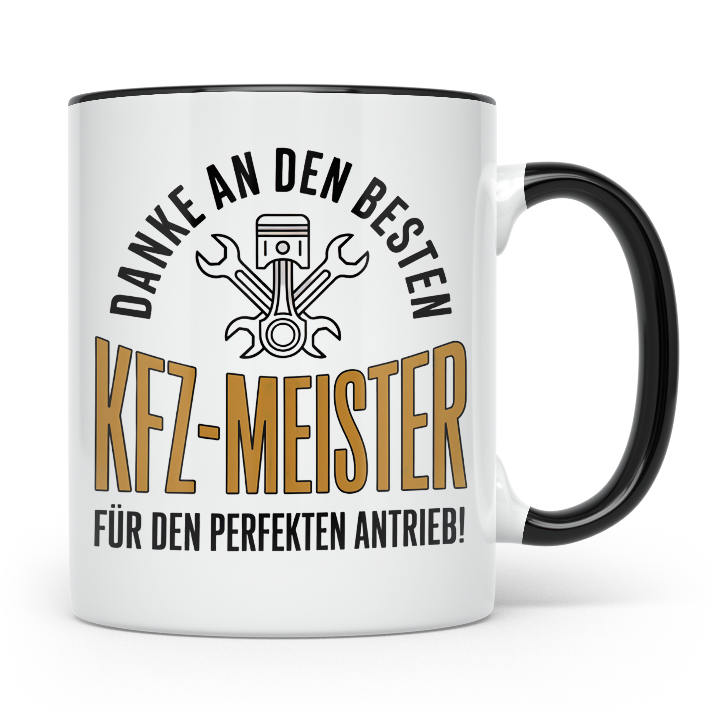 KFZ-Meister Tasse - Danke für perfekten Antrieb! Geschenk fü – Schwarz [farbe:schwarz]
