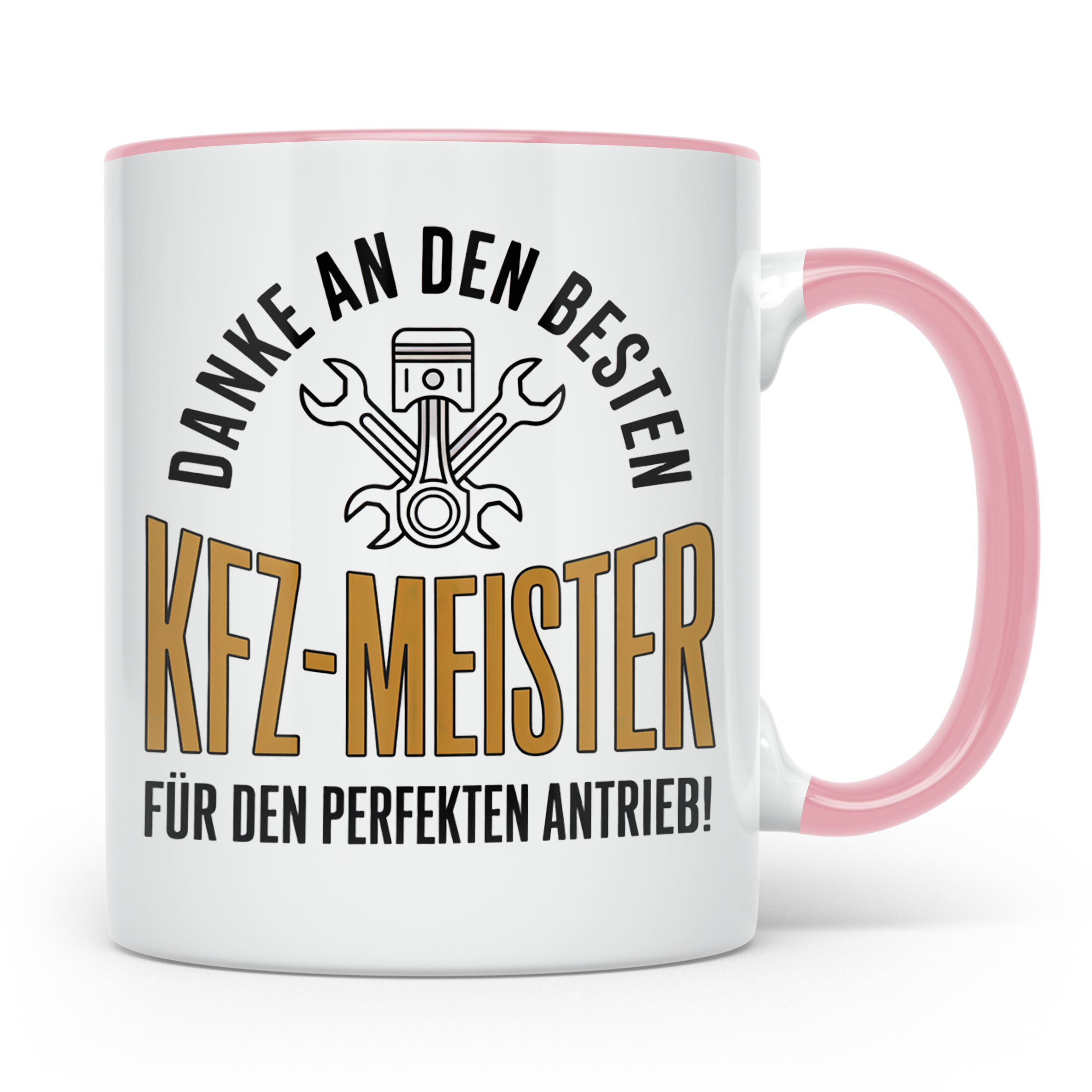 KFZ-Meister Tasse - Danke für perfekten Antrieb! Geschenk fü – Rosa [farbe:rosa]