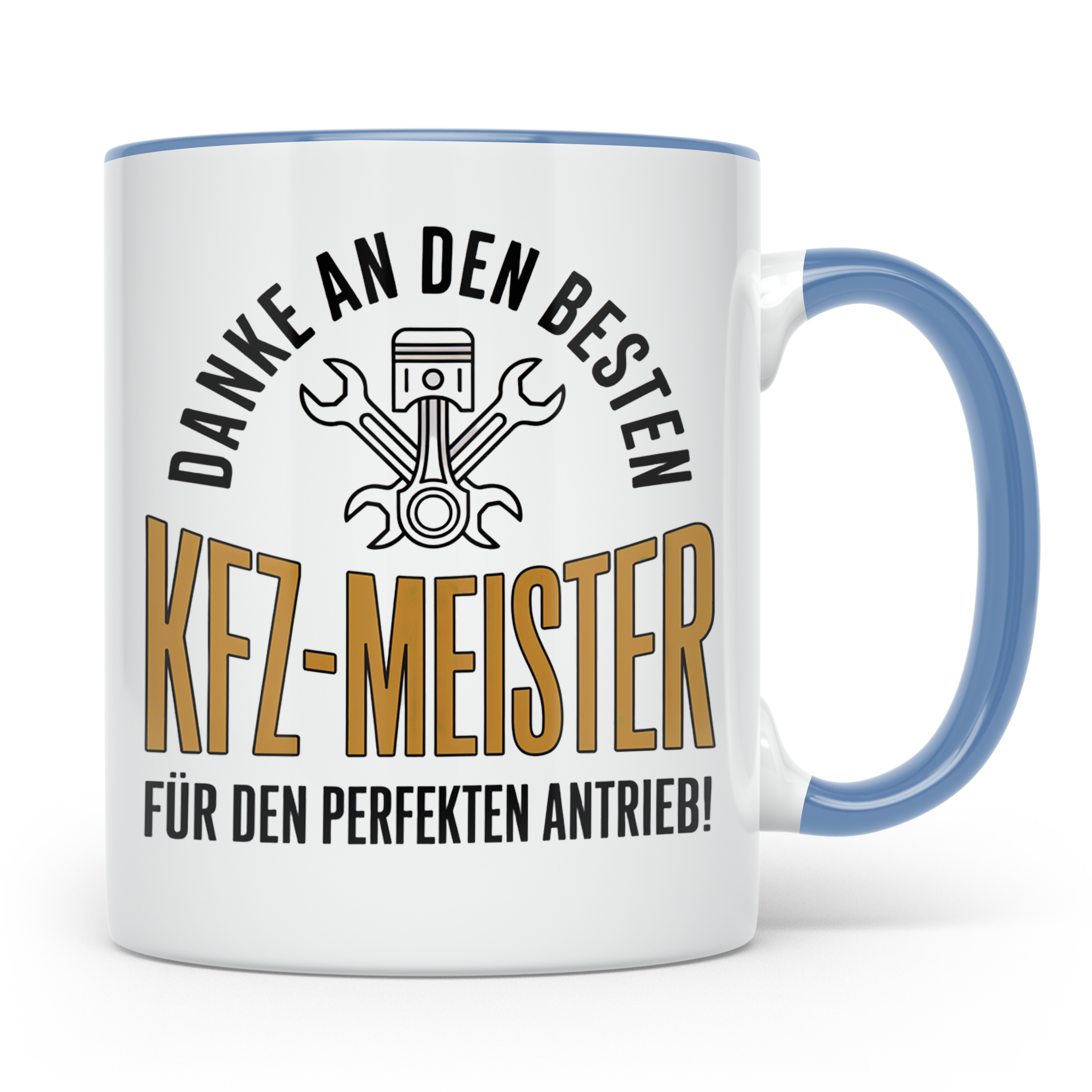 KFZ-Meister Tasse - Danke für perfekten Antrieb! Geschenk fü – Blau [farbe:blau]