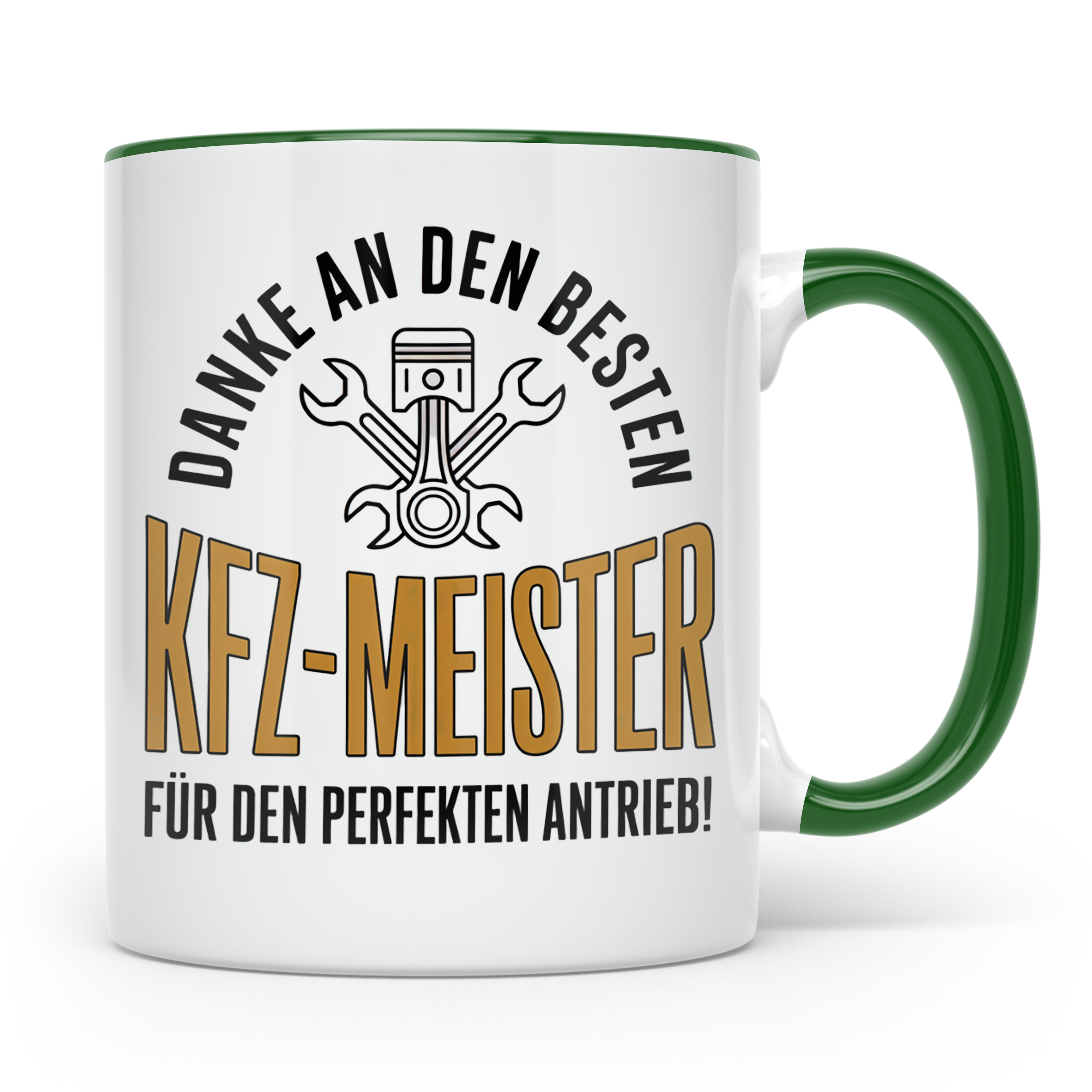 KFZ-Meister Tasse - Danke für perfekten Antrieb! Geschenk fü – Grün [farbe:grün]