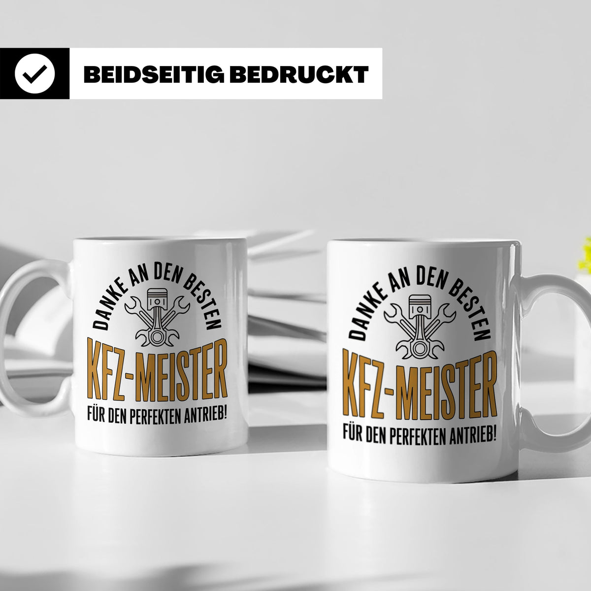 KFZ-Meister Tasse - Danke für perfekten Antrieb! Geschenk fü – Weiß [farbe:weiß]