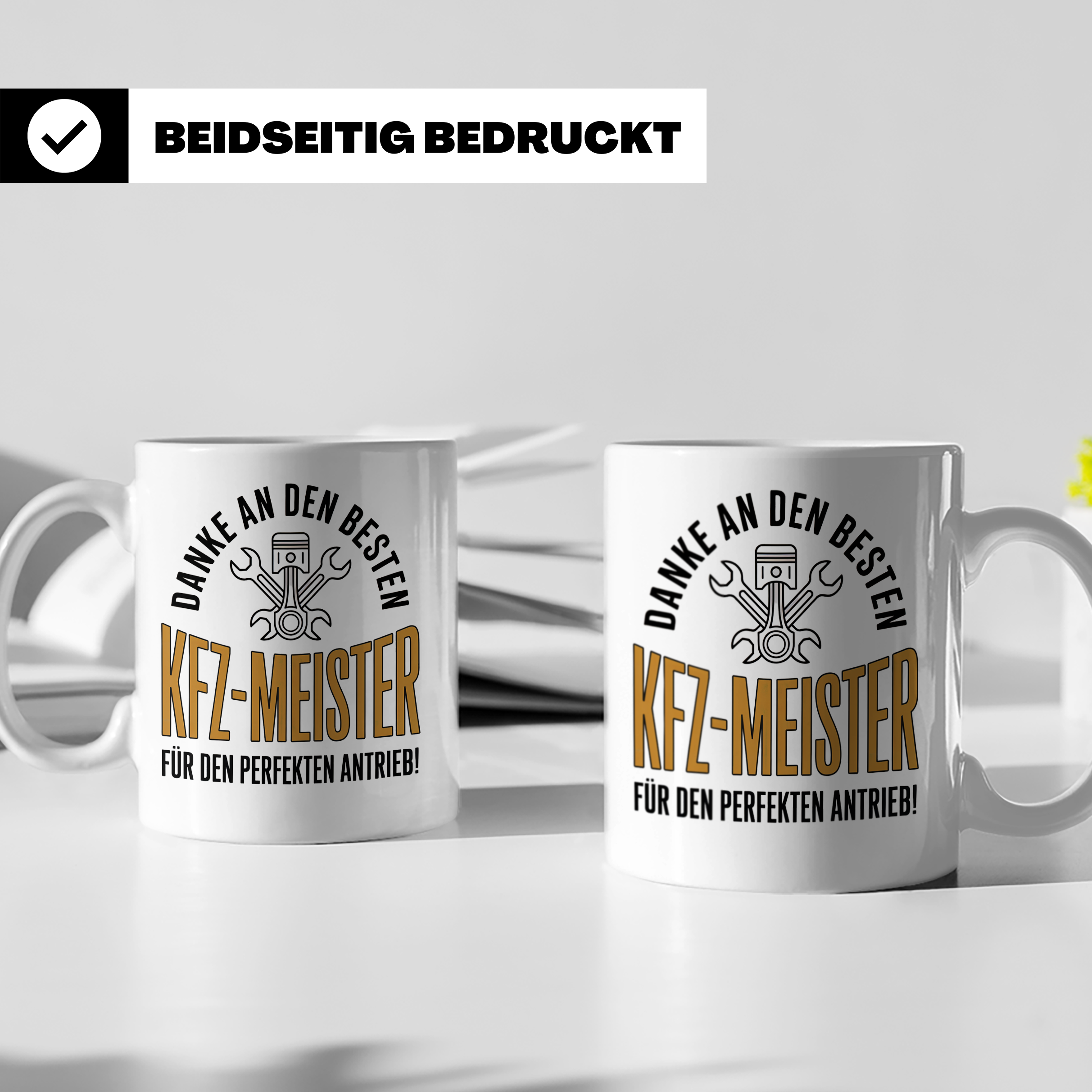 KFZ-Meister Tasse - Danke für perfekten Antrieb! Geschenk fü – Weiß [farbe:weiß]