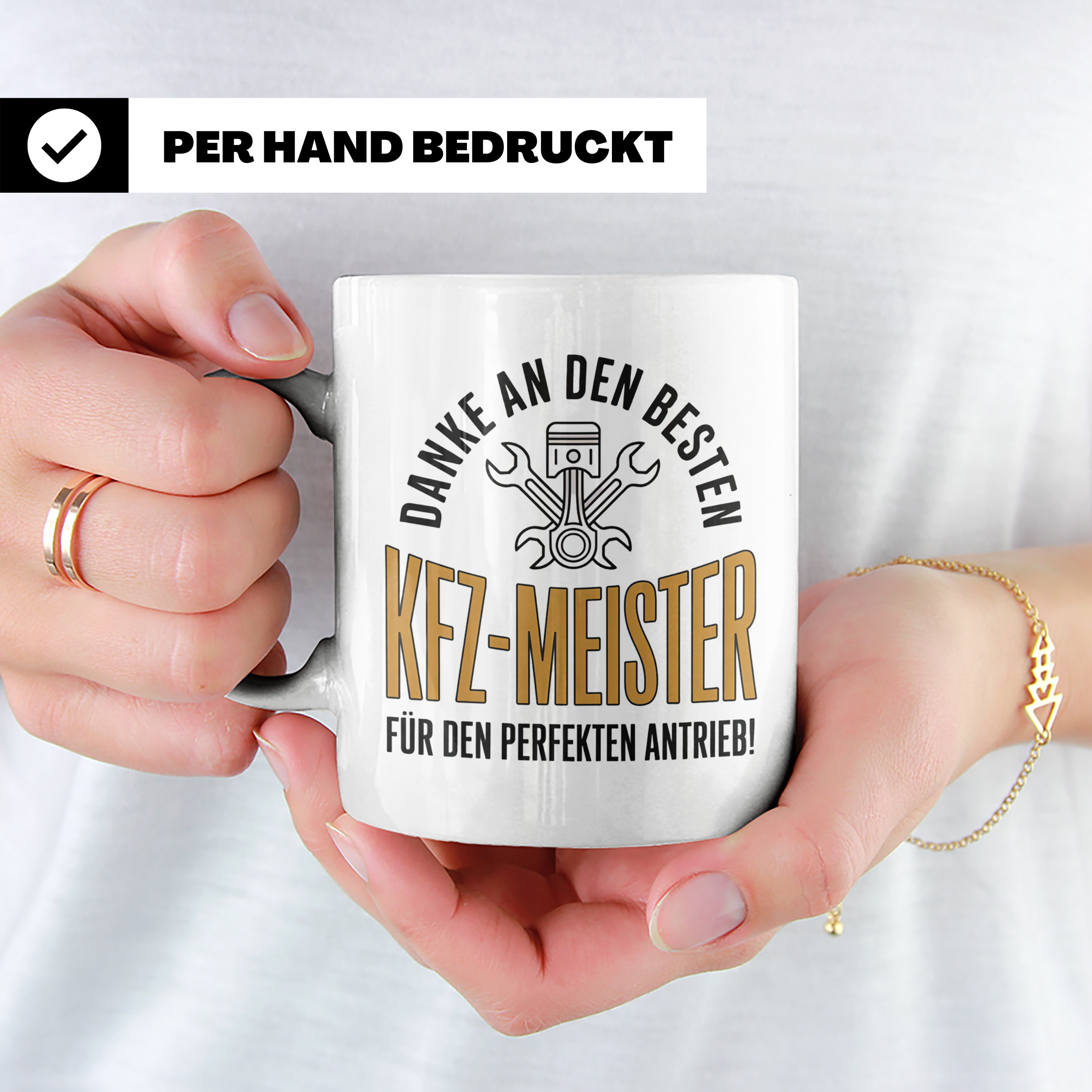 KFZ-Meister Tasse - Danke für perfekten Antrieb! Geschenk fü – Weiß [farbe:weiß]
