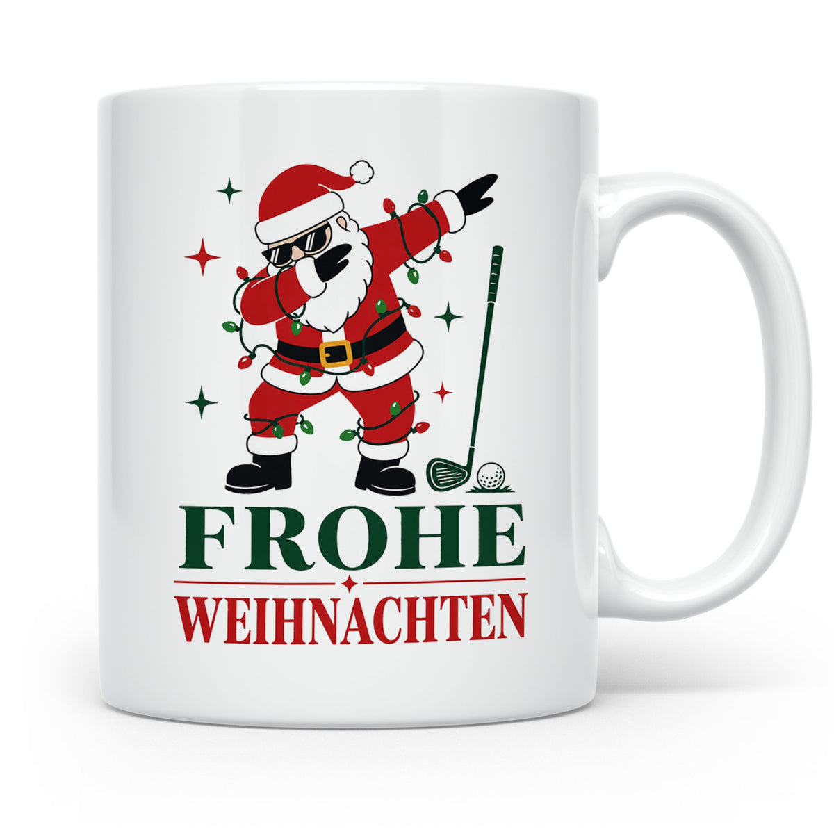 Golf Weihnachten Tasse Frohe Weihnachten tanzender Weihnacht – Weiß [farbe:weiß]