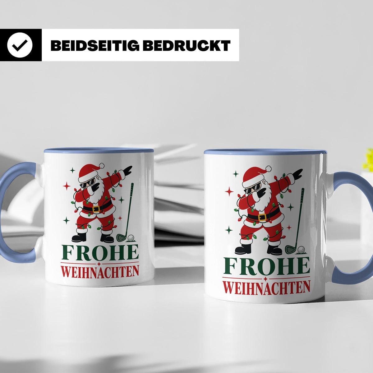 Golf Weihnachten Tasse Frohe Weihnachten tanzender Weihnacht – Blau [farbe:blau]