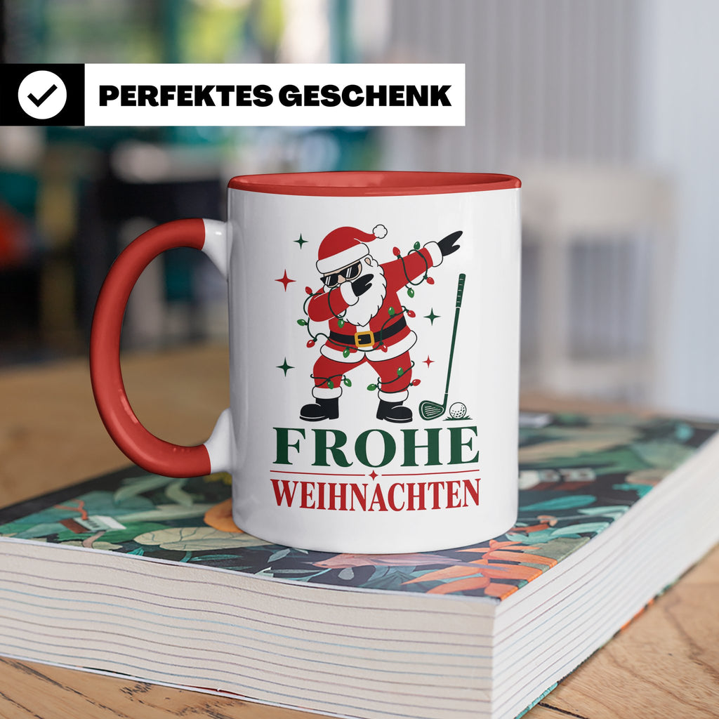 Golf Weihnachten Tasse Frohe Weihnachten tanzender Weihnacht – Rot [farbe:rot]