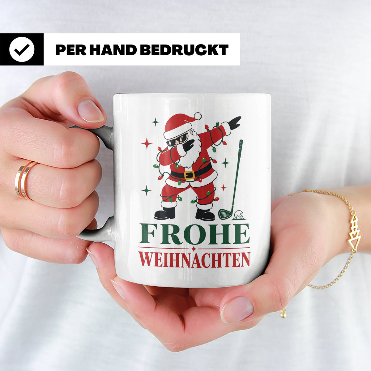 Golf Weihnachten Tasse Frohe Weihnachten tanzender Weihnacht – Weiß [farbe:weiß]