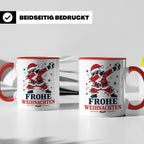 Handball Weihnachten Tasse Frohe Weihnachten tanzender Weihn – Rot [farbe:rot]