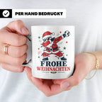 Handball Weihnachten Tasse Frohe Weihnachten tanzender Weihn – Weiß [farbe:weiß]