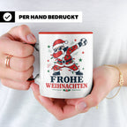 Handball Weihnachten Tasse Frohe Weihnachten tanzender Weihn – Rot [farbe:rot]