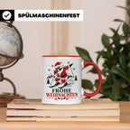 Ski Weihnachten Tasse Frohe Weihnachten tanzender Weihnachts – Rot [farbe:rot]