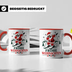 Ski Weihnachten Tasse Frohe Weihnachten tanzender Weihnachts – Rot [farbe:rot]