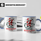 Ski Weihnachten Tasse Frohe Weihnachten tanzender Weihnachts – Blau [farbe:blau]