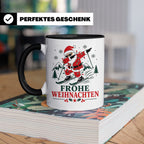 Ski Weihnachten Tasse Frohe Weihnachten tanzender Weihnachts – Schwarz [farbe:schwarz]