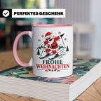 Ski Weihnachten Tasse Frohe Weihnachten tanzender Weihnachts – Rosa [farbe:rosa]