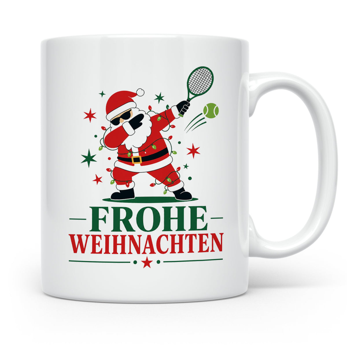Tennis Weihnachten Tasse Frohe Weihnachten tanzender Weihnac – Weiß [farbe:weiß]