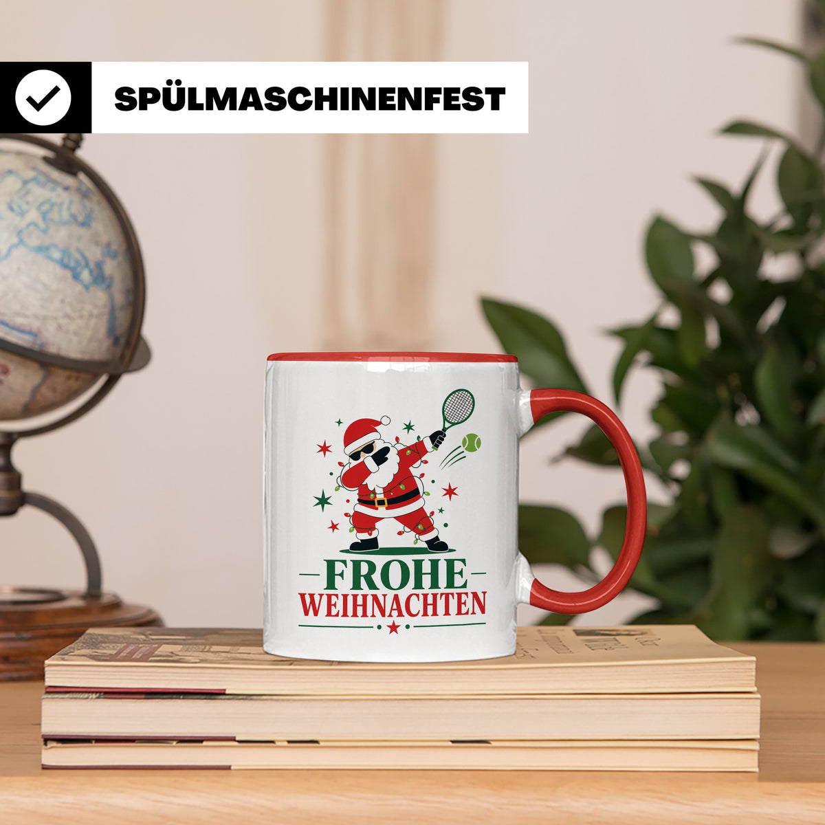 Tennis Weihnachten Tasse Frohe Weihnachten tanzender Weihnac – Rot [farbe:rot]