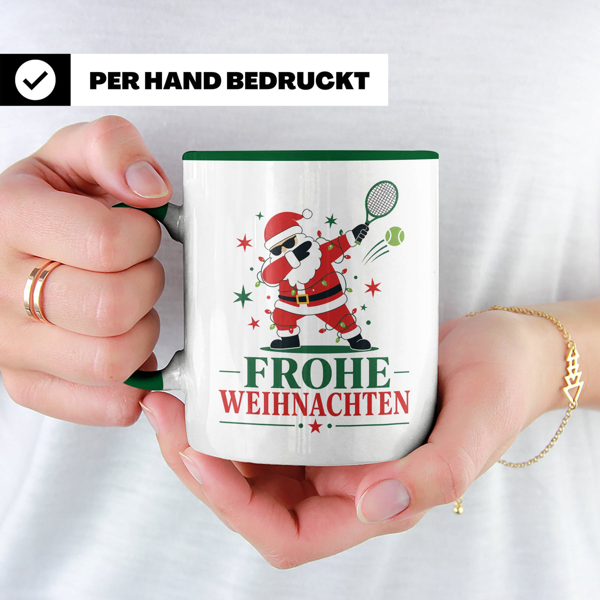 Tennis Weihnachten Tasse Frohe Weihnachten tanzender Weihnac – Grün [farbe:grün]