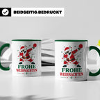 Tischtennis Weihnachten Tasse Frohe Weihnachten tanzender We – Grün [farbe:grün]