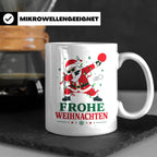 Tischtennis Weihnachten Tasse Frohe Weihnachten tanzender We – Weiß [farbe:weiß]