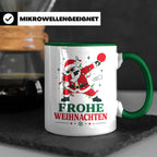 Tischtennis Weihnachten Tasse Frohe Weihnachten tanzender We – Grün [farbe:grün]