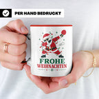 Tischtennis Weihnachten Tasse Frohe Weihnachten tanzender We – Rot [farbe:rot]