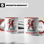 Volleyball Weihnachten Tasse Frohe Weihnachten tanzender Wei – Rot [farbe:rot]