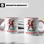 Volleyball Weihnachten Tasse Frohe Weihnachten tanzender Wei – Rosa [farbe:rosa]