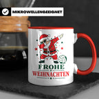 Volleyball Weihnachten Tasse Frohe Weihnachten tanzender Wei – Rot [farbe:rot]
