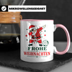 Volleyball Weihnachten Tasse Frohe Weihnachten tanzender Wei – Rosa [farbe:rosa]