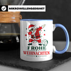 Volleyball Weihnachten Tasse Frohe Weihnachten tanzender Wei – Blau [farbe:blau]
