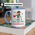 Altenpflege Weihnachten Tasse Ich bin die Altenpflege-Elfe - – Blau [farbe:blau]