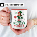 Altenpflege Weihnachten Tasse Ich bin die Altenpflege-Elfe - – Rot [farbe:rot]