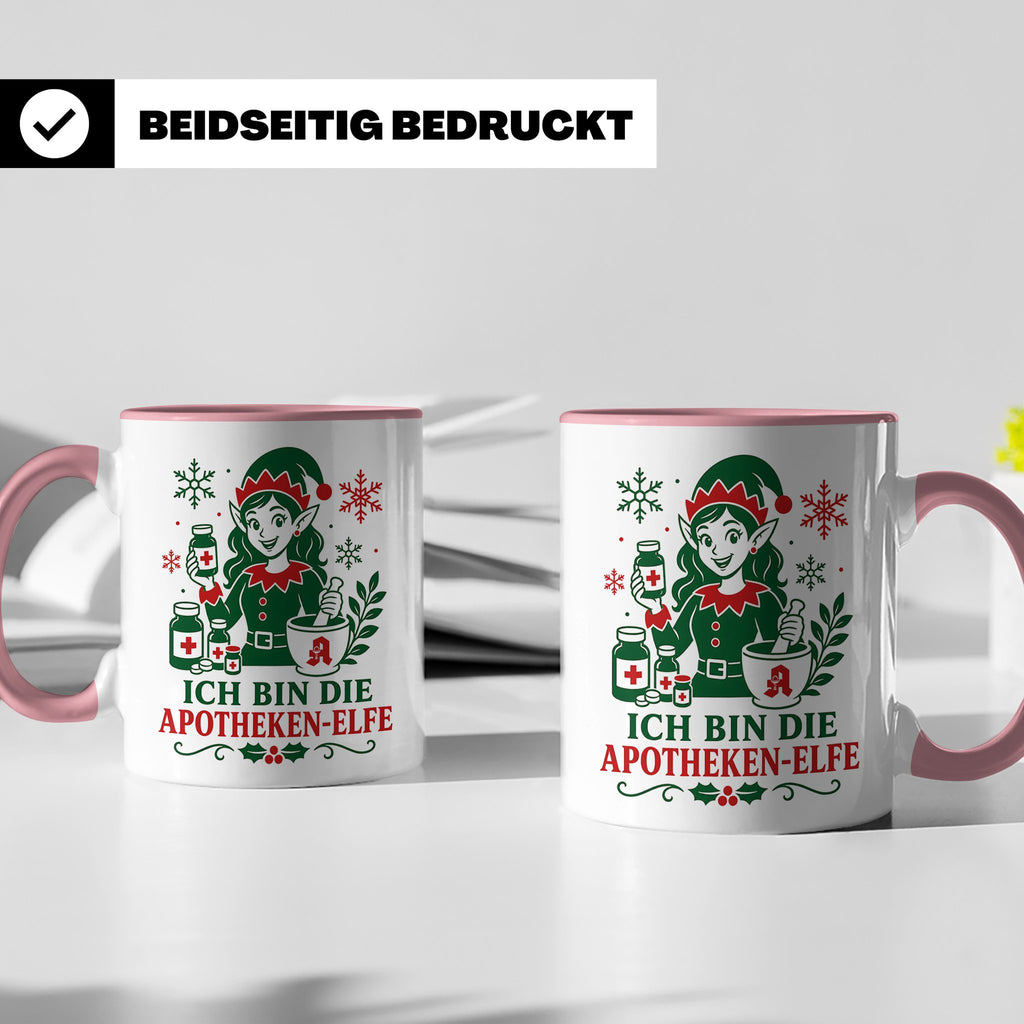 Apotheke Weihnachten Tasse Ich bin die Apotheken-Elfe - Lust – Rosa [farbe:rosa]