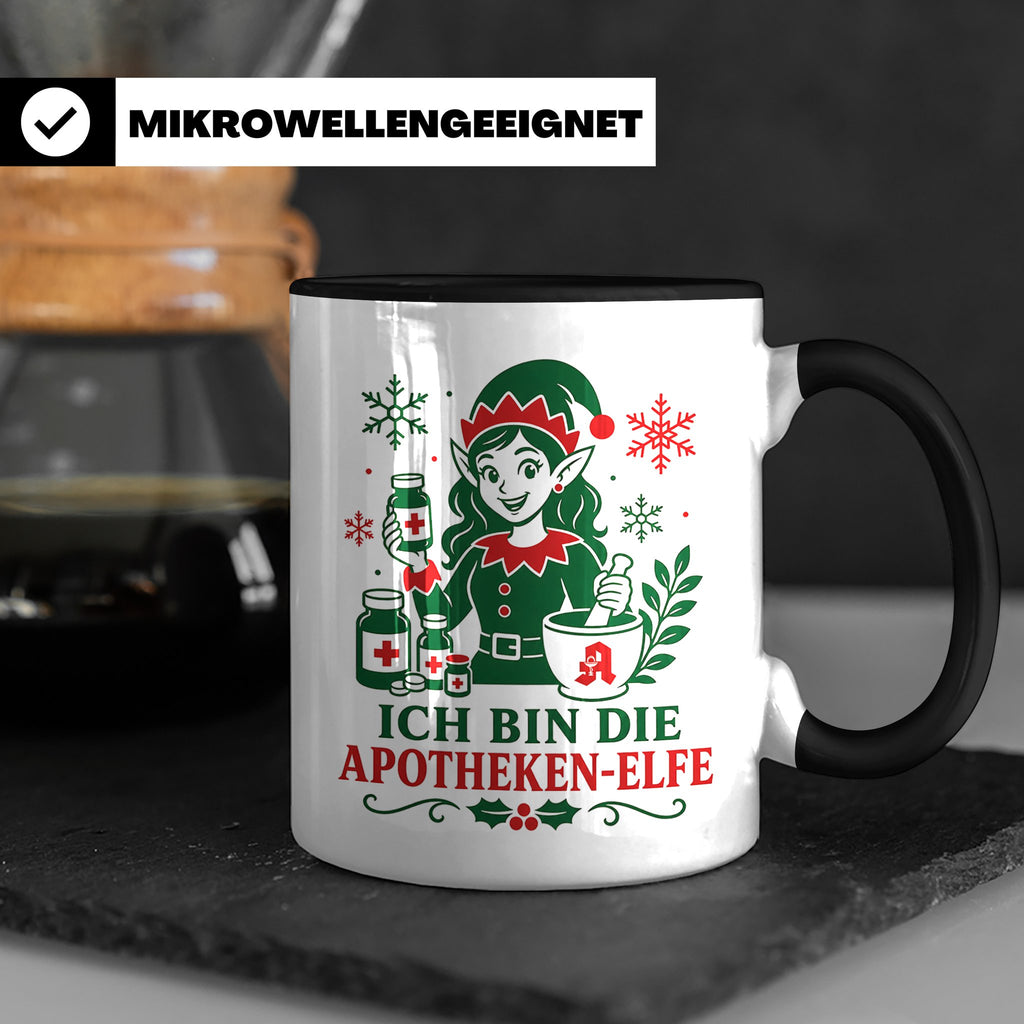Apotheke Weihnachten Tasse Ich bin die Apotheken-Elfe - Lust – Schwarz [farbe:schwarz]
