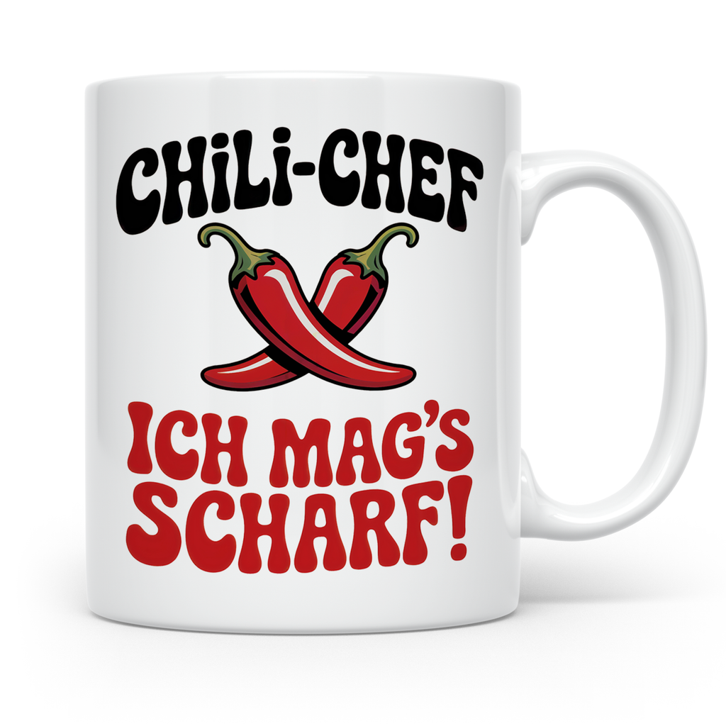 Chili Chef Tasse - Ich mag's scharf! Geschenkidee für Hobbyk – Weiß [farbe:weiß]